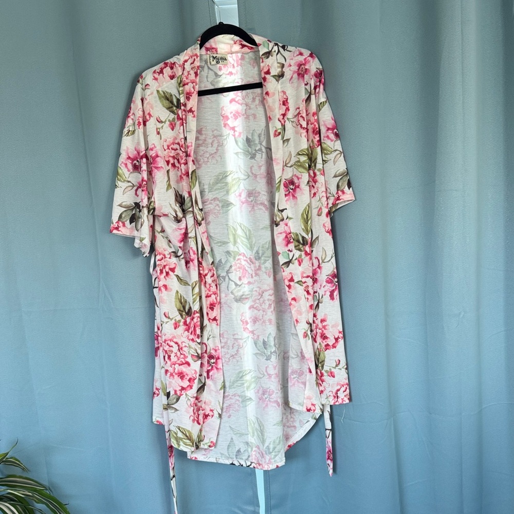 Show Me Your MuMu Pink and Green Floral Kimono